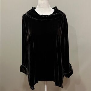 Wrap London Velvet Cowl Neck Top Blouse Size 16